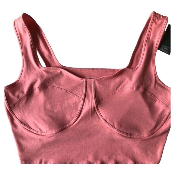 Wild Fable NWT Coral Pink Seamed Cropped Cami Tank Top Size 2X - Picture 2 of 15